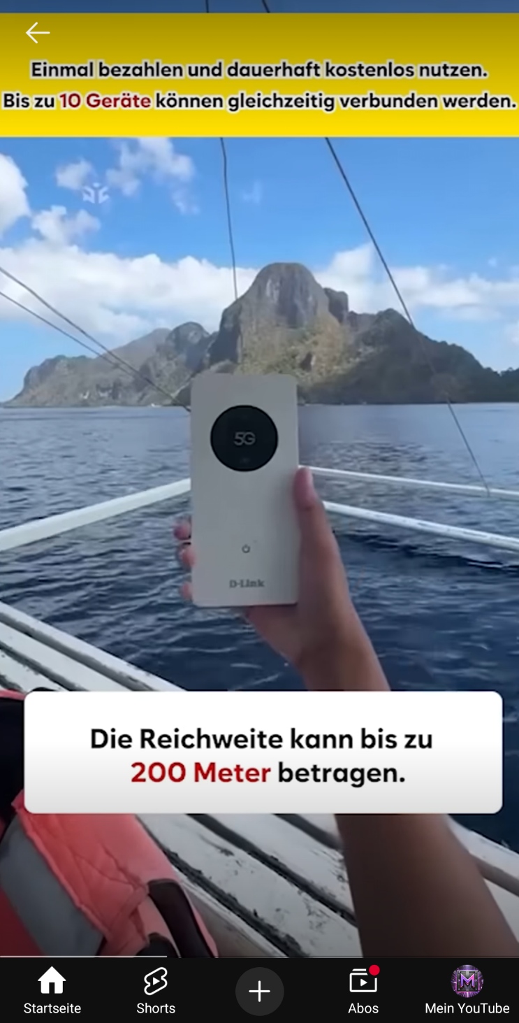 WLAN-Gerät mit D-Link-Logo und 5G-Anzeige auf dem Display